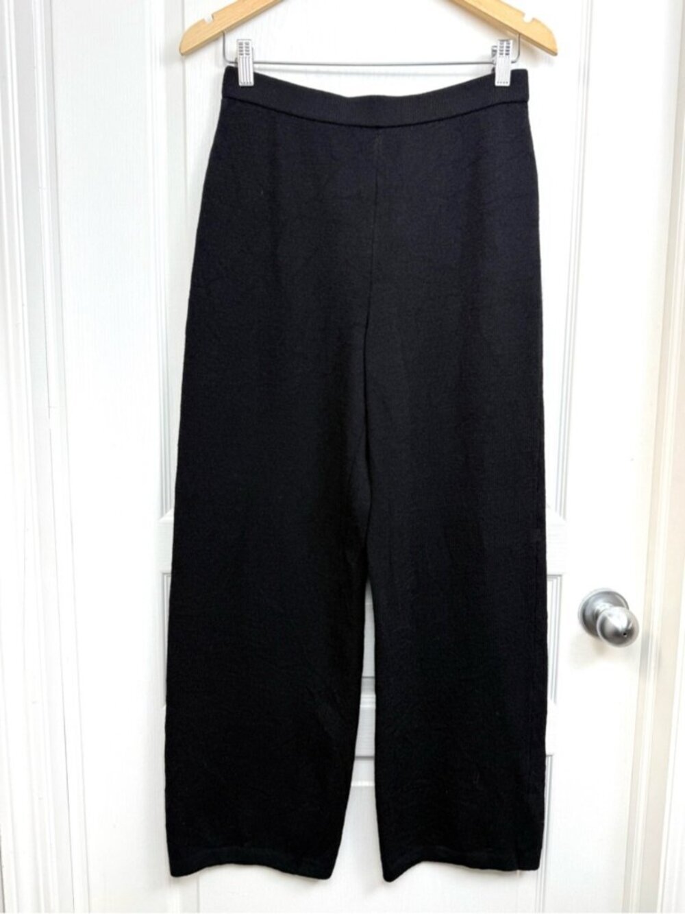 St. John Caviar Santana Knit Wool Pants Size 6 Black - Picture 2 of 7
